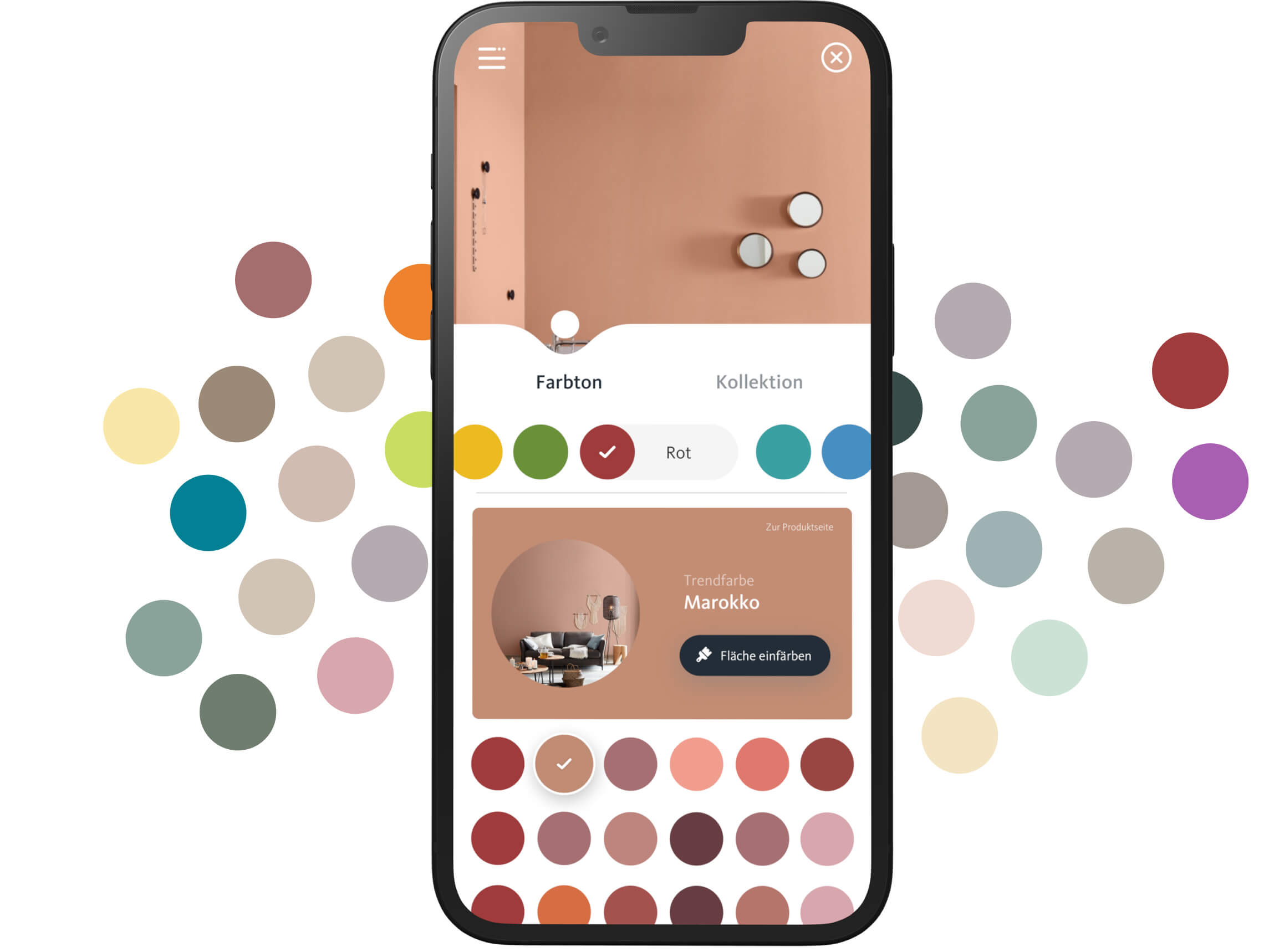 Farbauswahl in der App