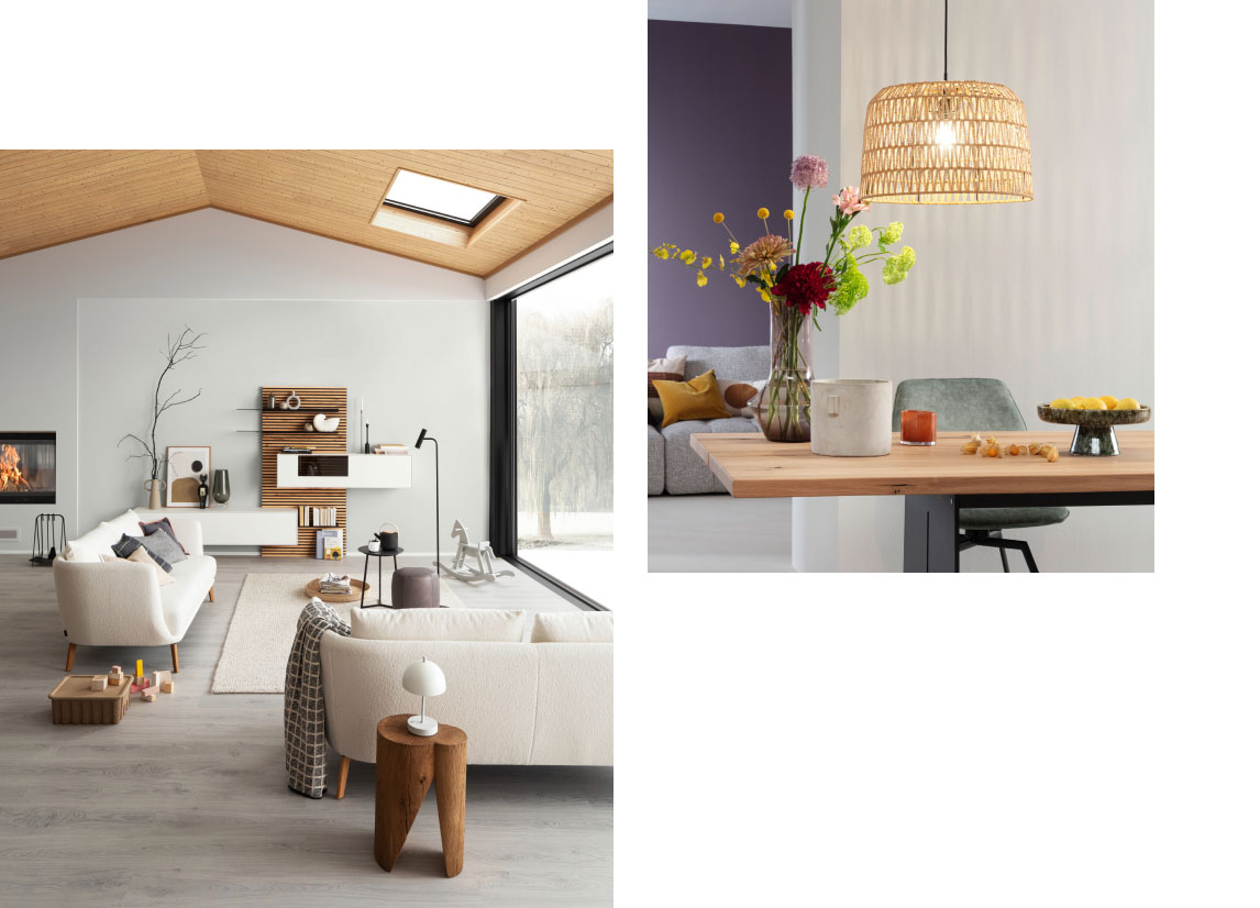 Interior Inspirationen zum Thema Farbe und Licht - Warmweißes Licht im Wohnzimmer