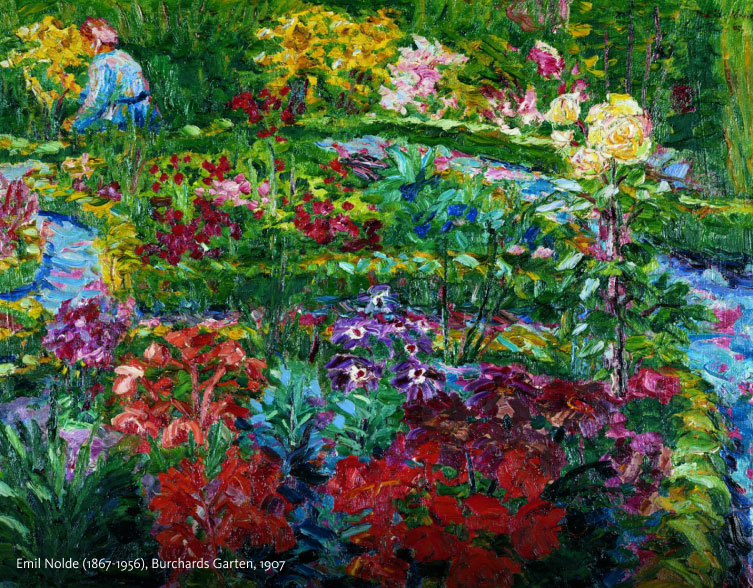 Gemälde von Emil Nolde (1867-1956), Burchards Garten, 1907