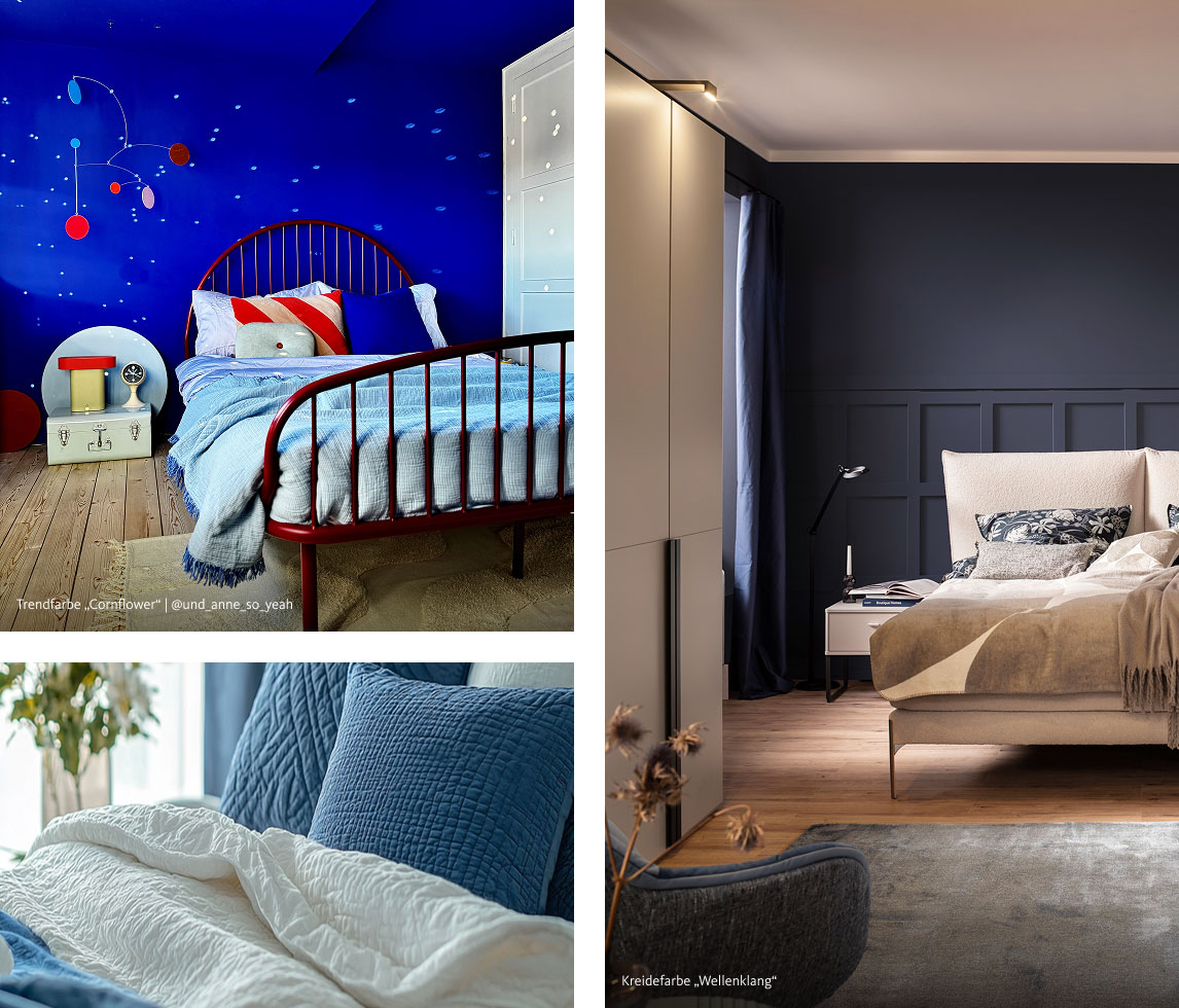 Interior Inspiration zum Thema Gesünder Schlafen in beruhigenden Blautönen von Schöner Wohnen Farbe