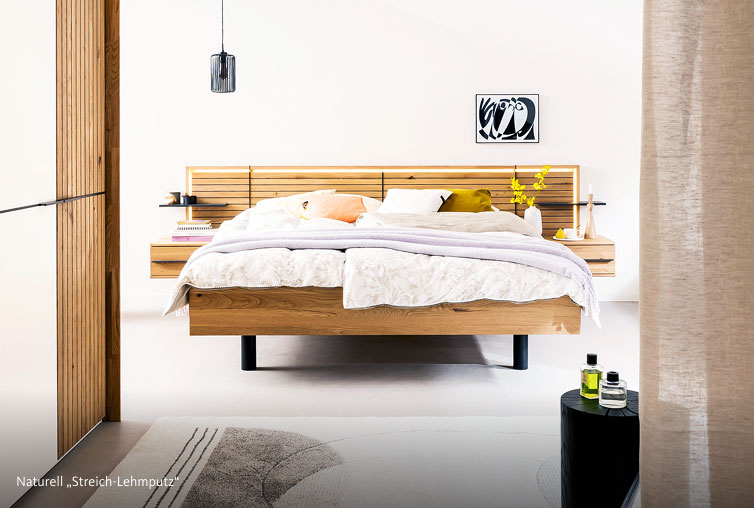 Interior Inspiration zum Thema Gesünder Schlafen in der SCHÖNER-WOHNEN Farbe Naturell "Streich-Lehmputz"