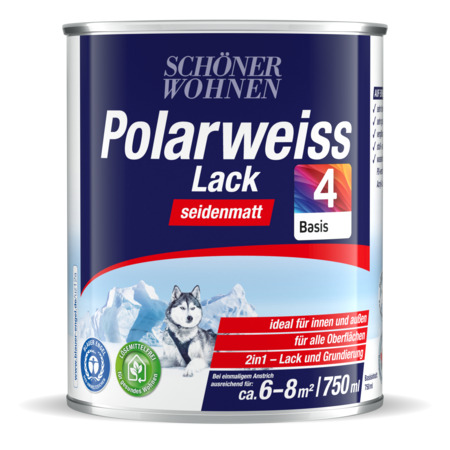 SCHÖNER-WOHNEN-Farbe "Polarweiss Lack Seidenmatt, Mix-Basis"